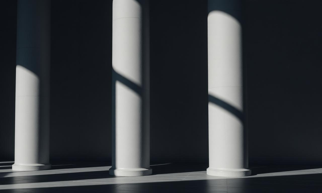 Geometric shadows of architectural columns representing tax compliance